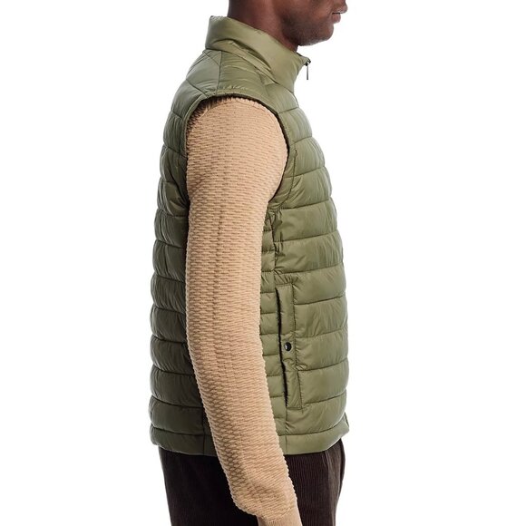 Hugo Boss Men's BOSS Calano Quilted Puffer Zip Up Vest Lightweight Pockets Green - Picture 5 of 8